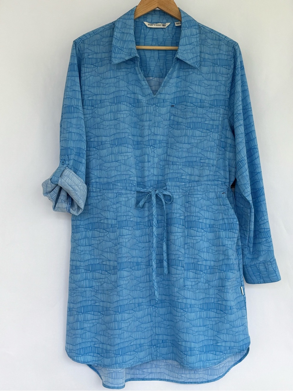 Light Blue, Shirt Dress with Tie Waist, lightweight, x large